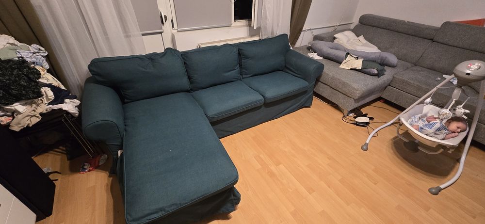 Coltar ikea Ektorp + 1 husa de schimb crem