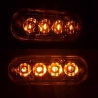 Блиц мигащи габарити ЛЕД LED Пътна помощ оранжевa светлина , 12-24V