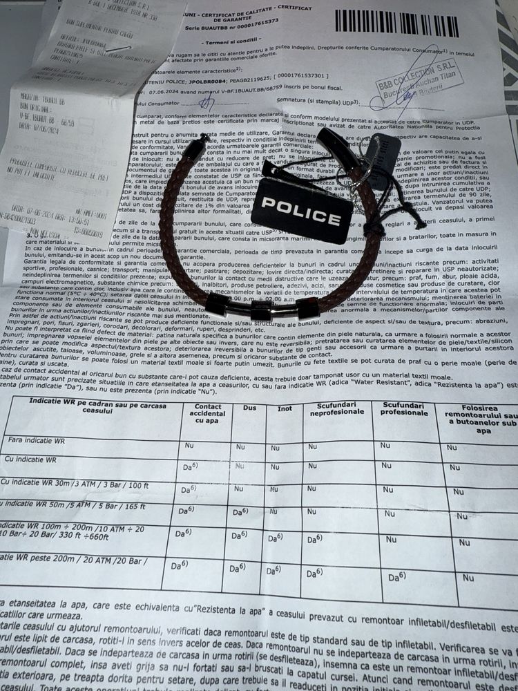 Bratara police piele si otel noua