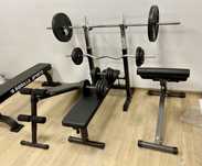 Set sala 4 banci;Piept,Lombari,Fixa+Abdomene gantere+Haltera reglabile