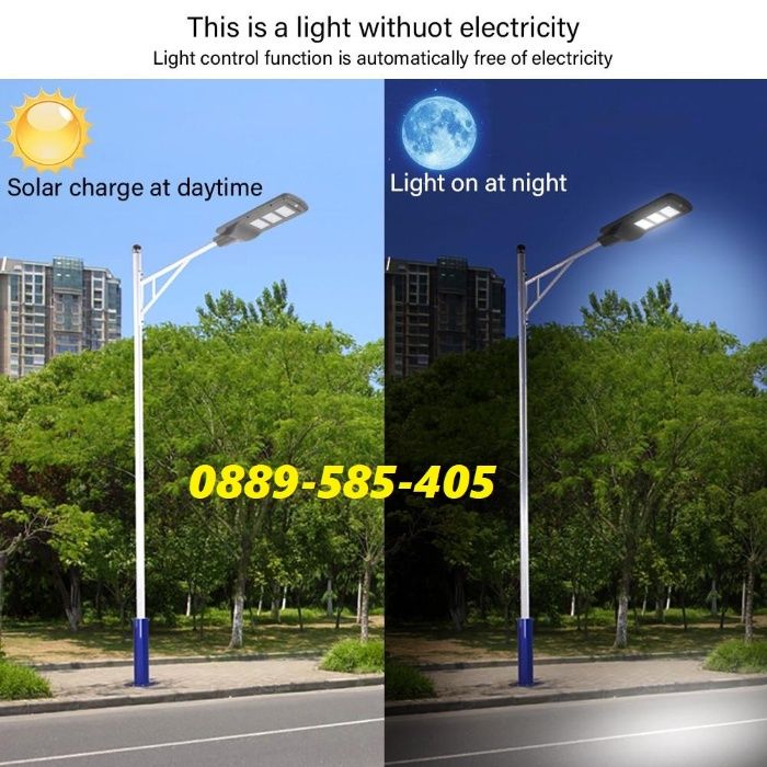 LED соларни улични градински лампи осветление 20W-270W лампа с датчик