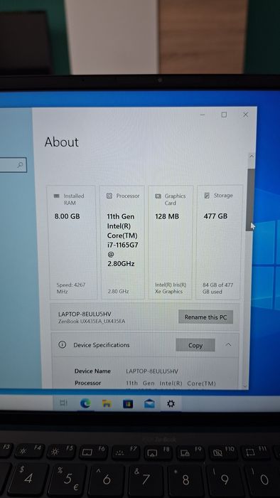 Vând laptop ASUS ZenBook  14 UX435E  STARE IMPECABILĂ!!!