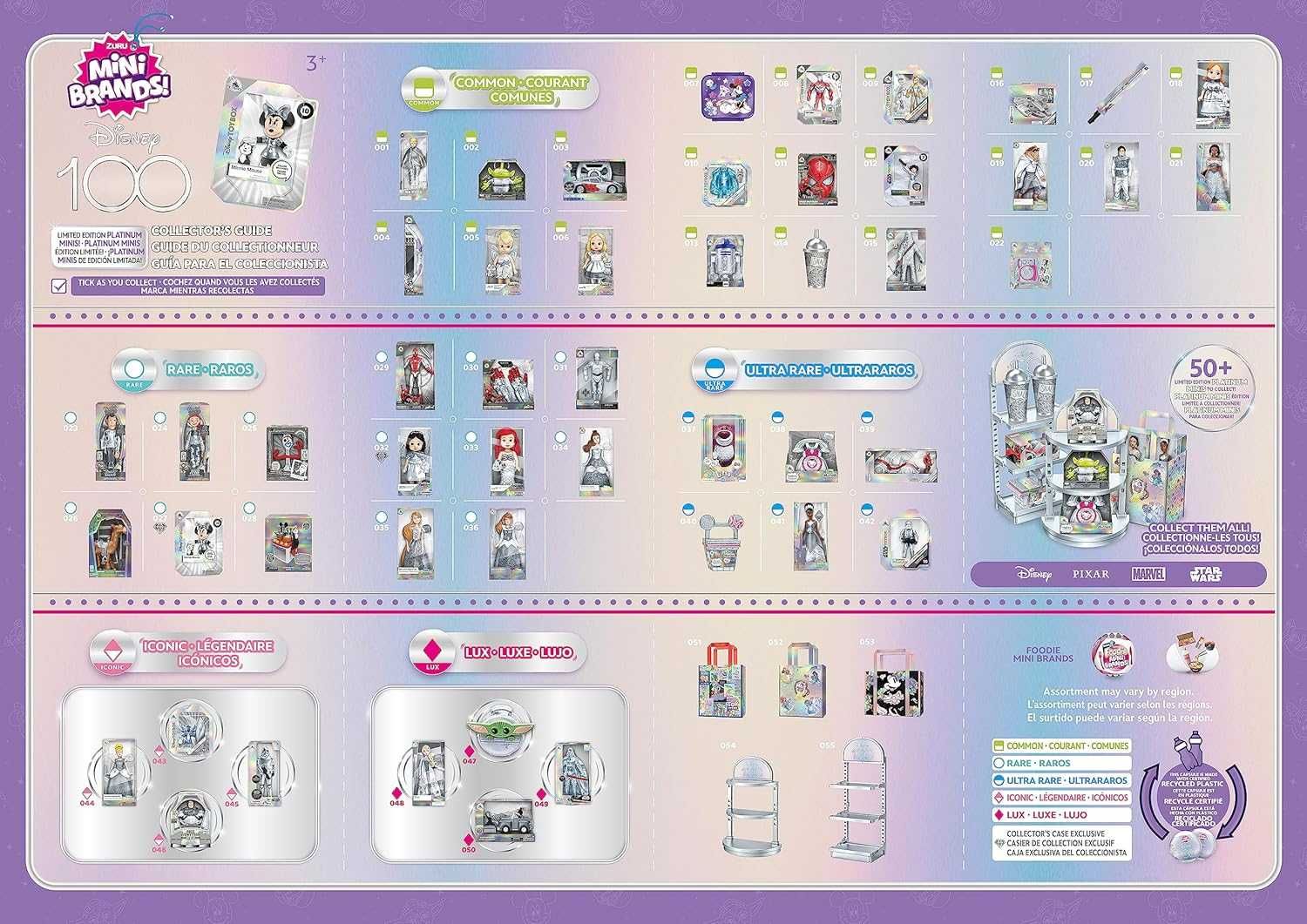 Игрален комплект Zuru Mini Brands - Топче с 5 фигури изненада Disney