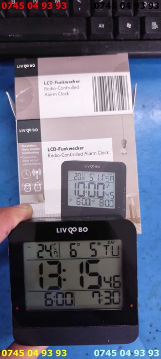 ceas bucatarie arata ora temperatura data si 2 alarme