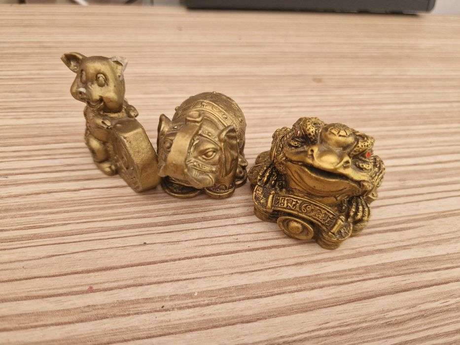 Statuete Broasca țestoasă Money Frog+Elefant+Porcușorul cu moneda Bagu