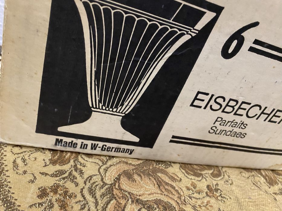 Стъклени купички Eisbecher Florida 1970те W Germany винтидж