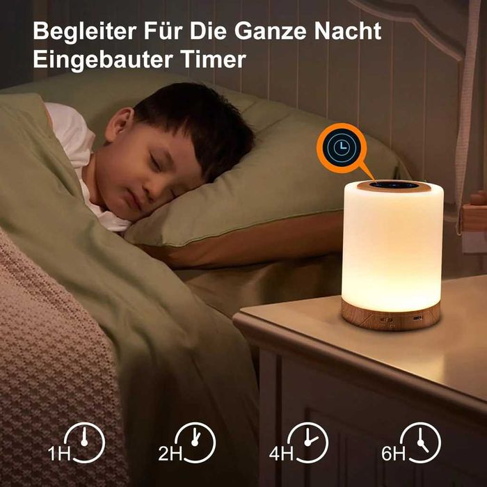 Lampa de Noptieră REYLAX, Reglabilă, 12 Culori, USB