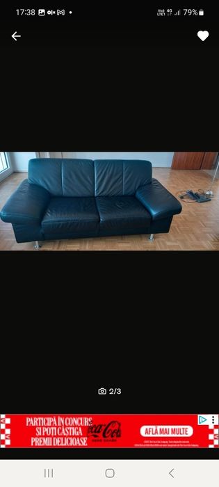Vând canapele piele naturală,în stare foarte bună, import Germania.