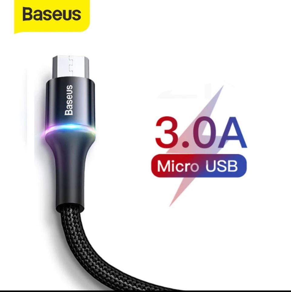 Cablu usb to microusb date/incarcare 1m Baseus cu led dinamic