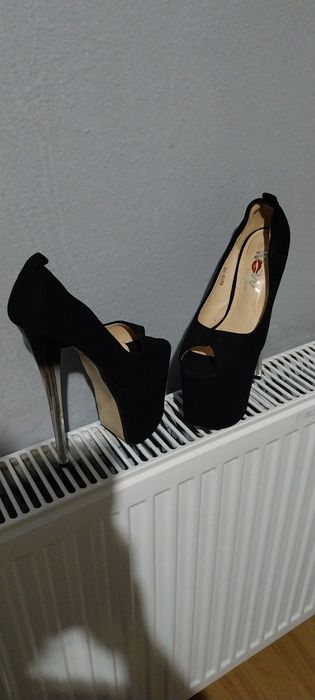 Pantof club negri catifea noi