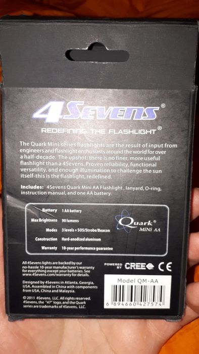 Lanterna EDC 4Sevens (foursevens) Quark Mini AA