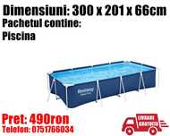 Piscina Bazin Familie Copii Relaxare Cadru Metal Bestway 300x201x66cm