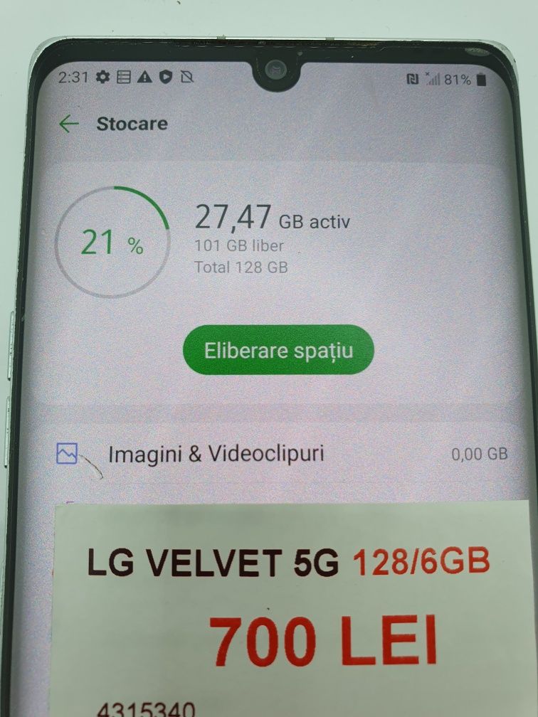 LG Velvet 5G 128/6GB•Amanet Lazar Crangasi•43153