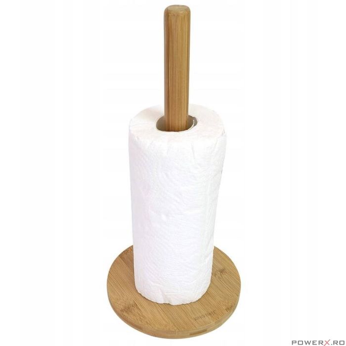 Suport hartie pentru bucatarie, servetele, bambus 18x18x35,5cm,