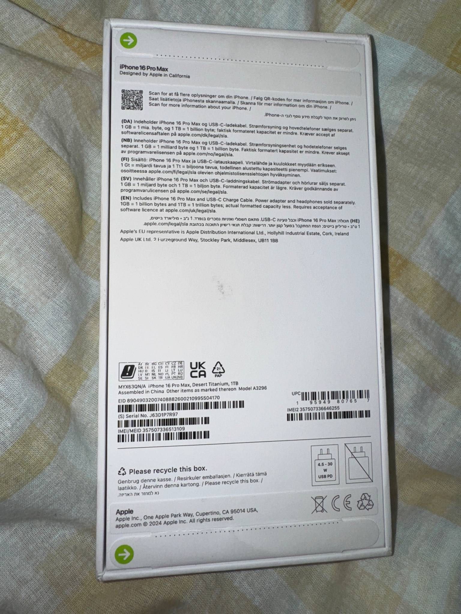 iPhone 16 Pro Max 1TB – Nou, Sigilat, Neverlocked