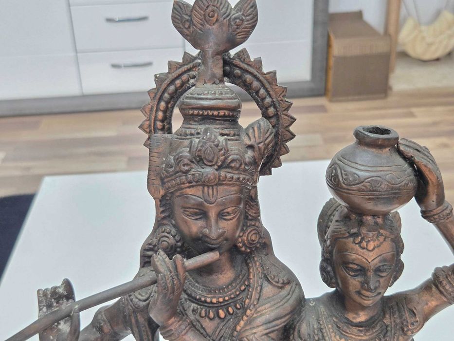 Statuie vintage asiatica Krishna si Radha