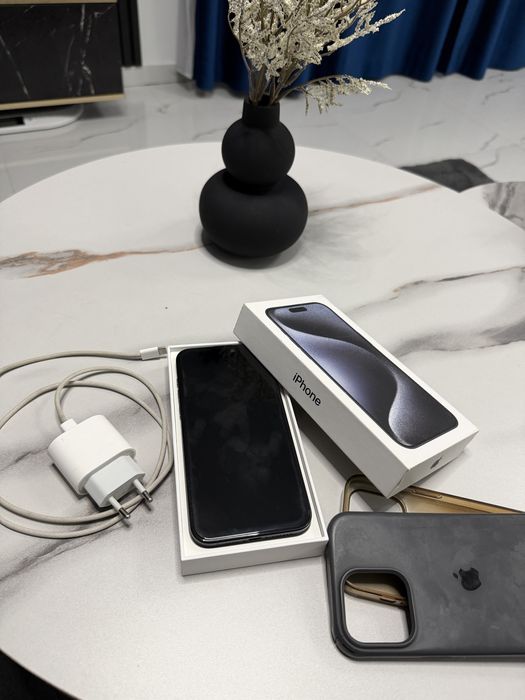 Iphone 15 Pro Max 256gb Albastru titanium full box 10/10