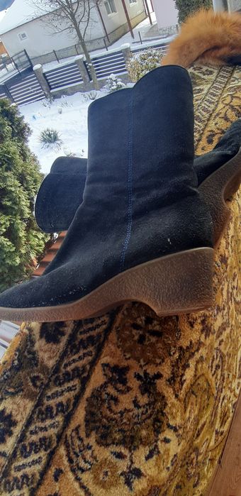 Cizme imblanite  piele  naturala intoarsa