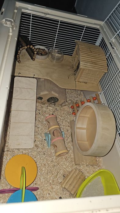 Cușcă Mare Rozătoare (77x47cm) - Echipată COMPLET