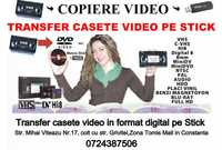 Transfer casete video VHS, 8 mm, MiniDv,  pe Stick USB, HDD sau DVD