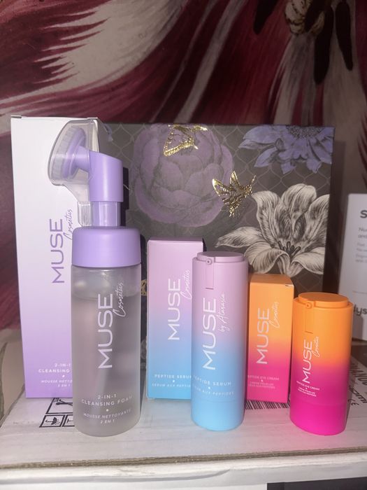 Muse cosmetics - Измиваща пяна, околоочен крем, пептиден серум