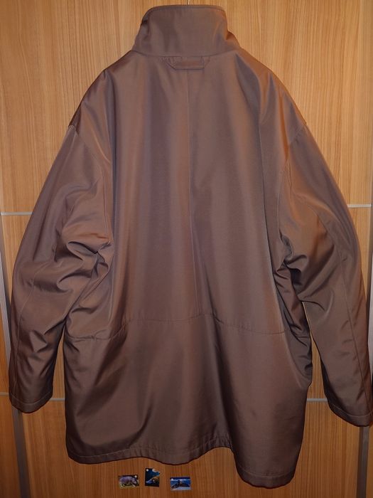 Сиво мъжко палто 4XL с махаща се подплата