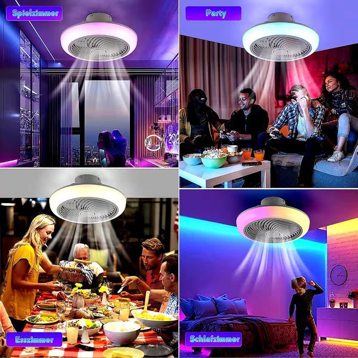 Smart ventilator de tavan inteligent 40W cu iluminare LED bluetooth