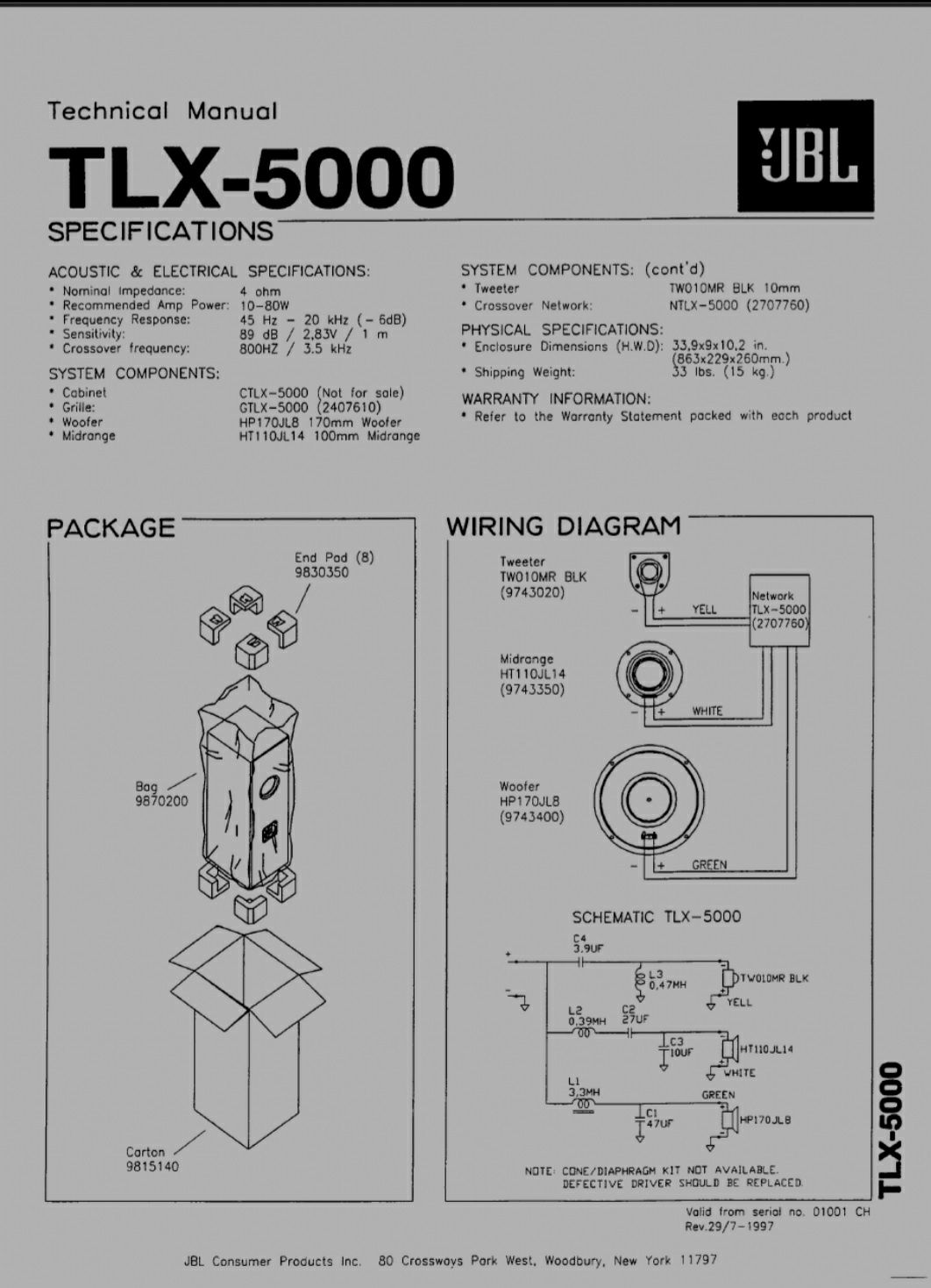 Boxe turn JBL TLX-5000