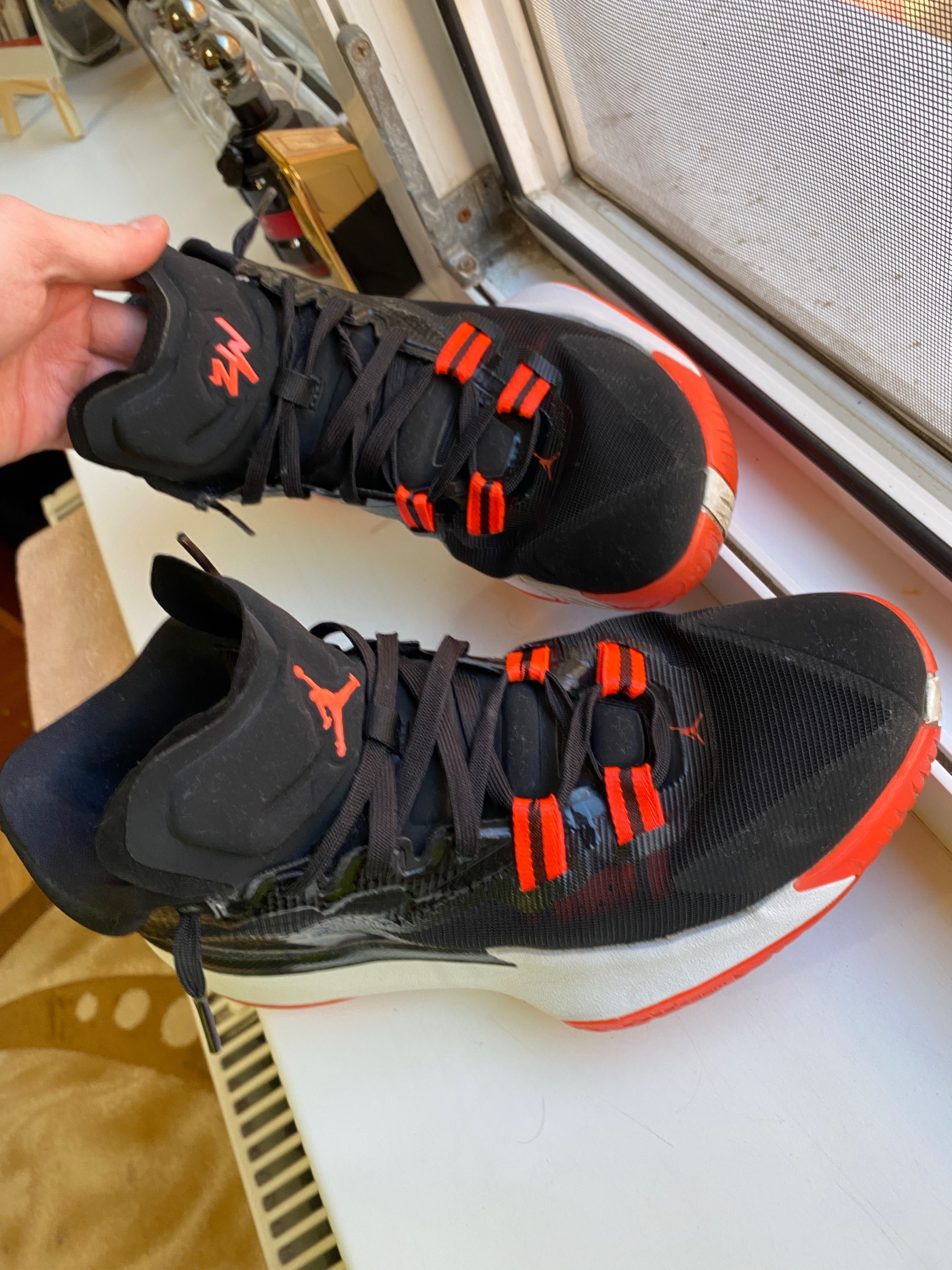 Jordan Zion 1 Black/ Bright Crimson-White