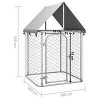 Дворна клетка за кучета с покрив, 100x100x150 см