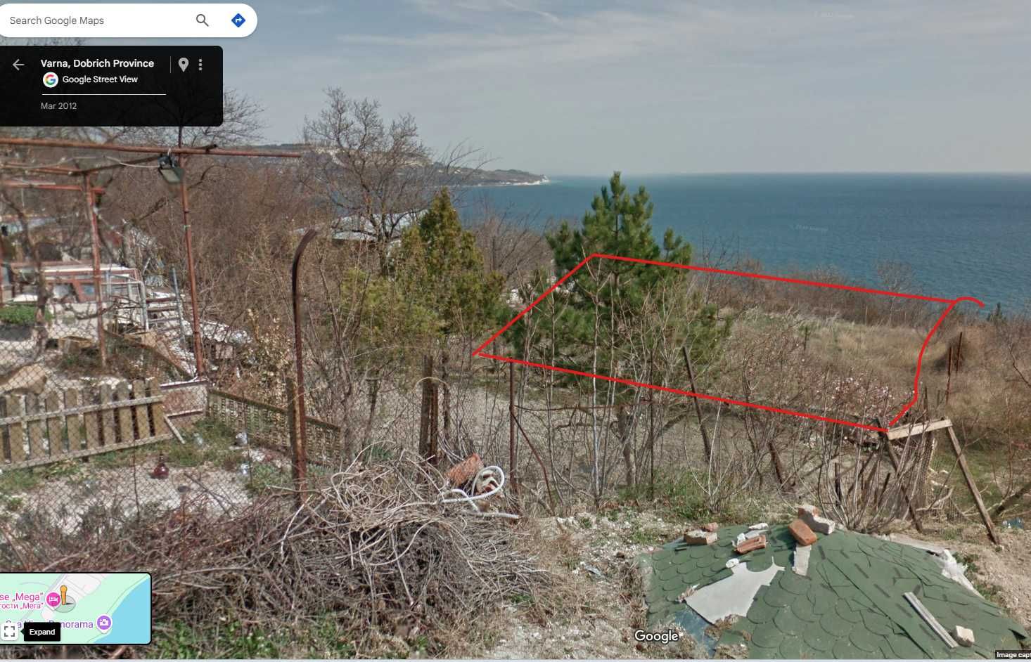 Продава парцел с морска панорама, Балчик, Вилна зона Овчаровски Плаж