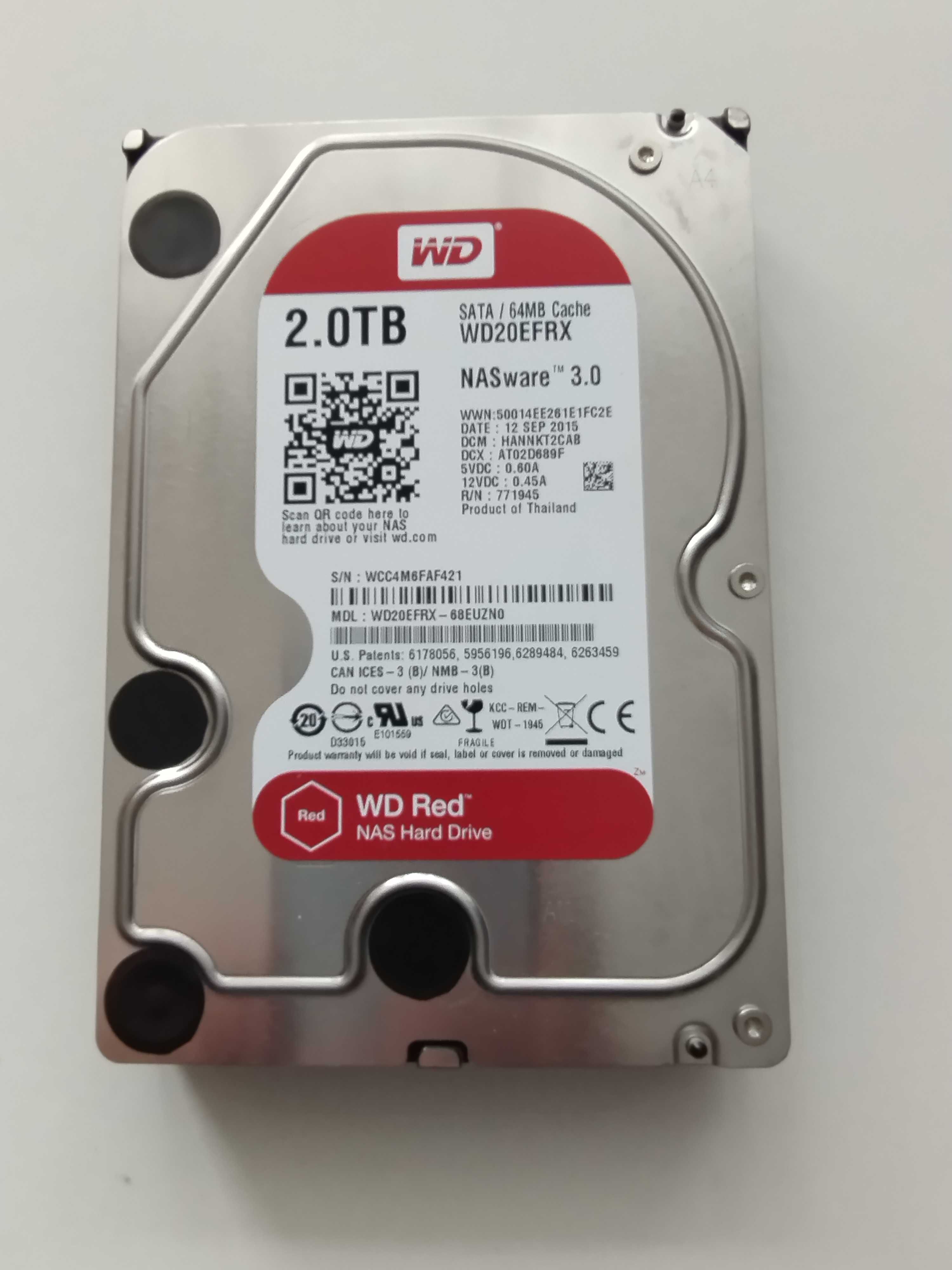 Hard Western Digital WD Red 3.5 2TB 5400rpm 64MB SATA3 NAS Ware