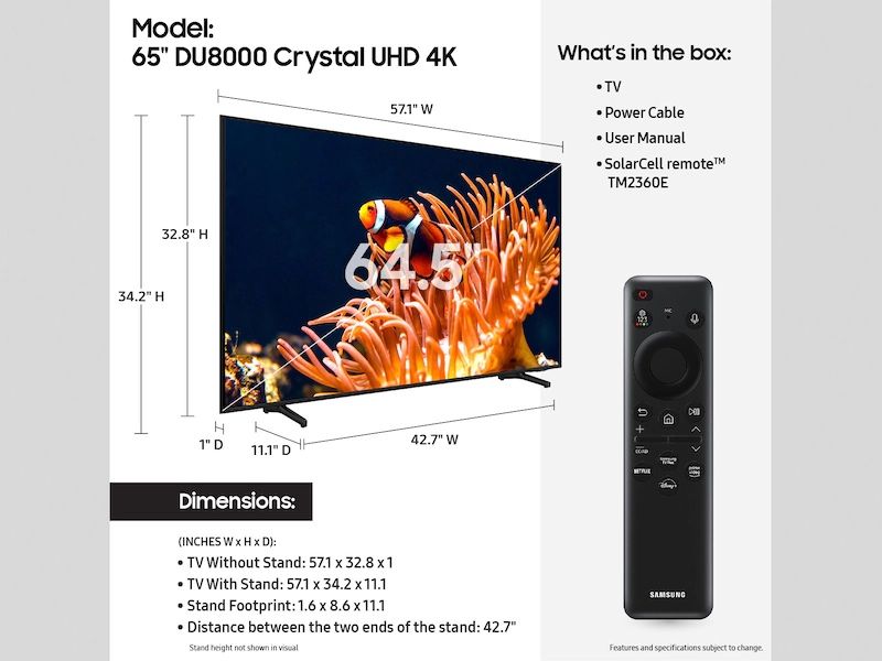 Samsung 65DU8000 orginal vetnam