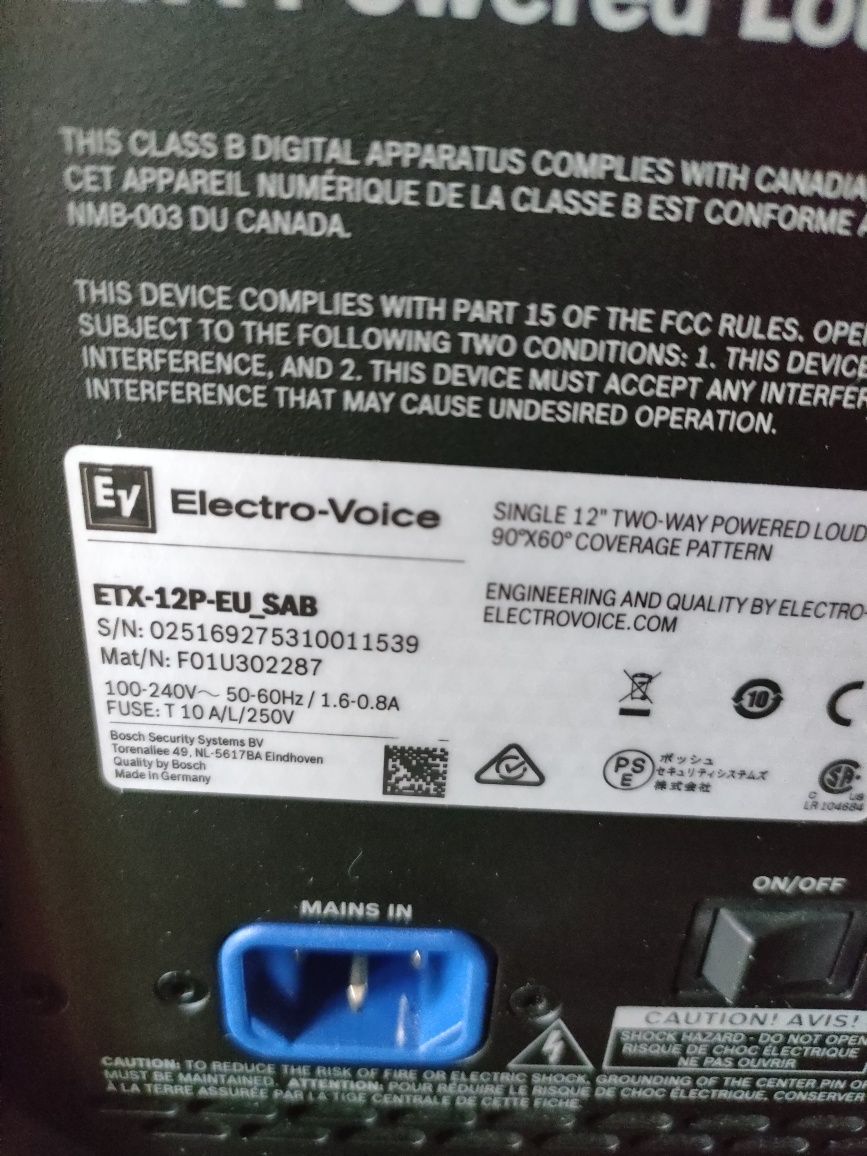 Electrovoice Etx12P ca NOI  nu Dynacord Rcf FBT NU trimit boxe active