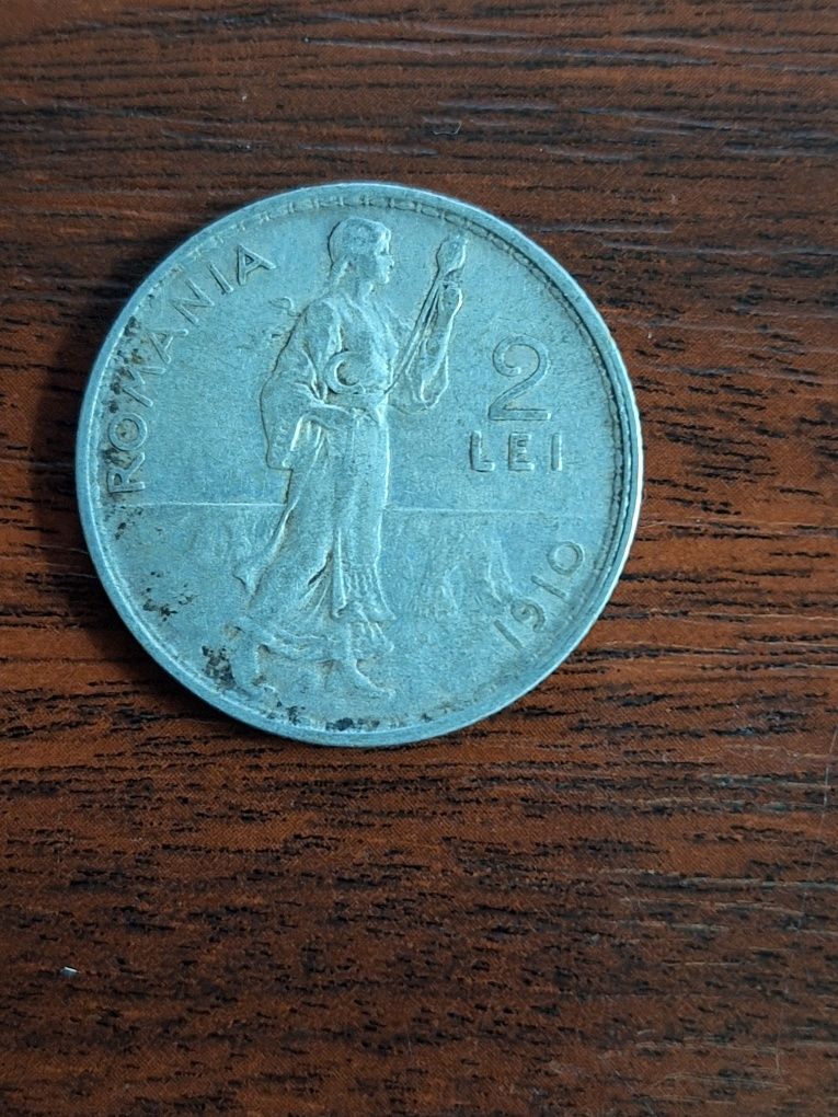 Moneda Romaneasca 2 lei din 1910
