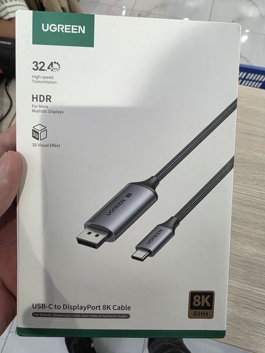 UGREEN Type-C To DisplayPort 2.1/1.4 Кабель Type-C выход DP