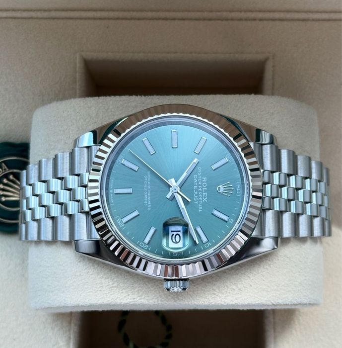 rolex datejust mint green dial 41,mm