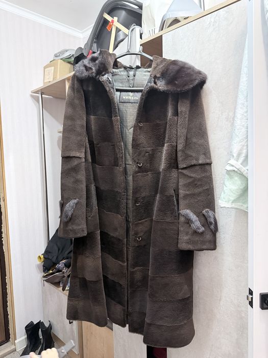 Шуба мутон + норка