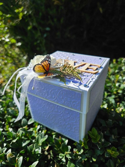 Експлодираща кутия за сватба, място за пари и пожелание