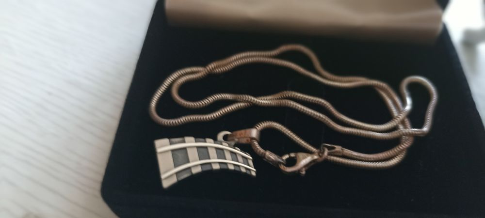 Серебряная цепочка с кулоном проба 925, брошь зажим для одежды, платка