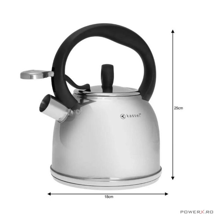 Fierbător tradițional fabricat din inox, ceainic 2 litri, 18-23 cm,