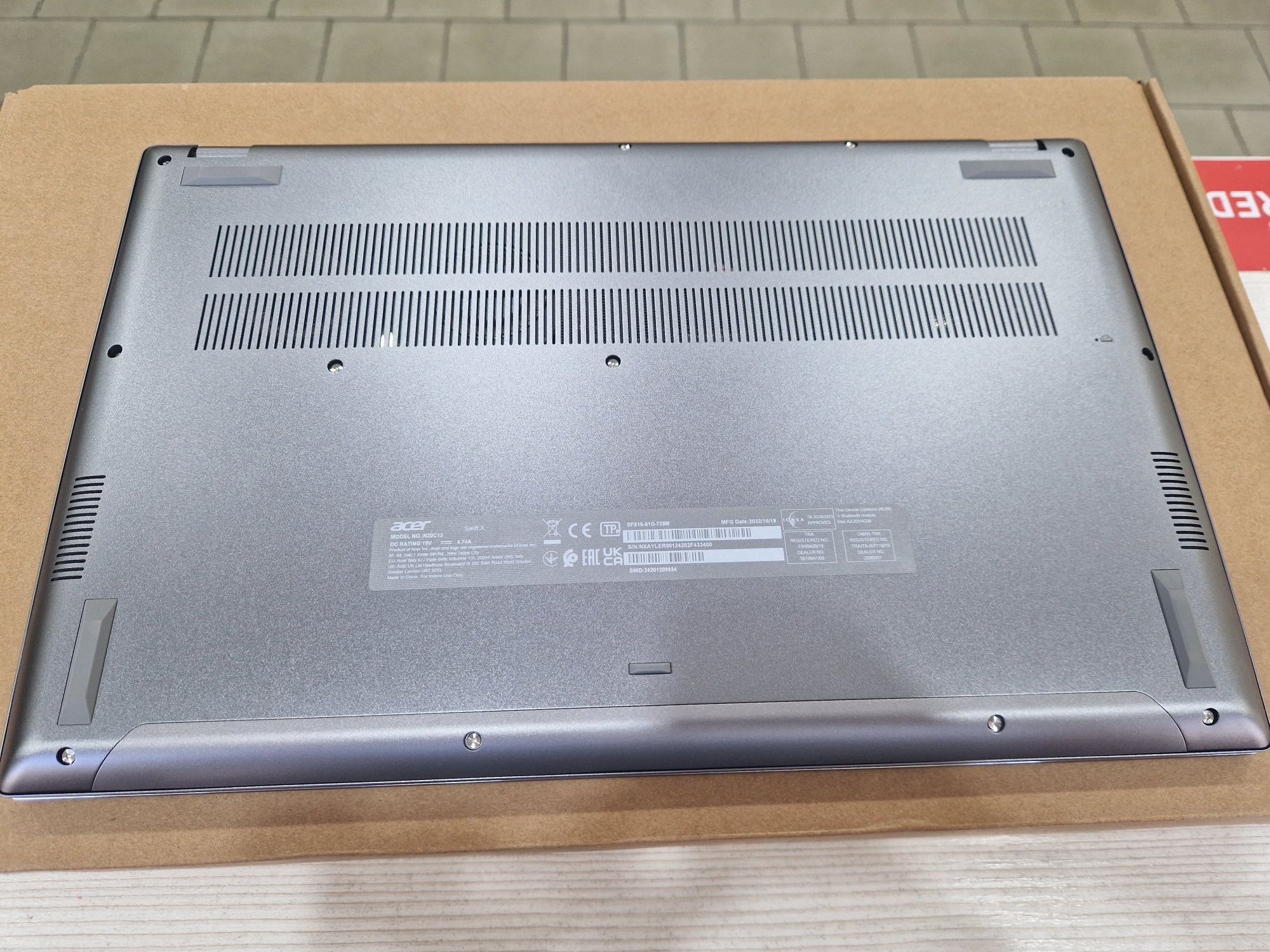 Acer Swift X (Core i7-11900H, RTX 3050 Ti 4 gb)