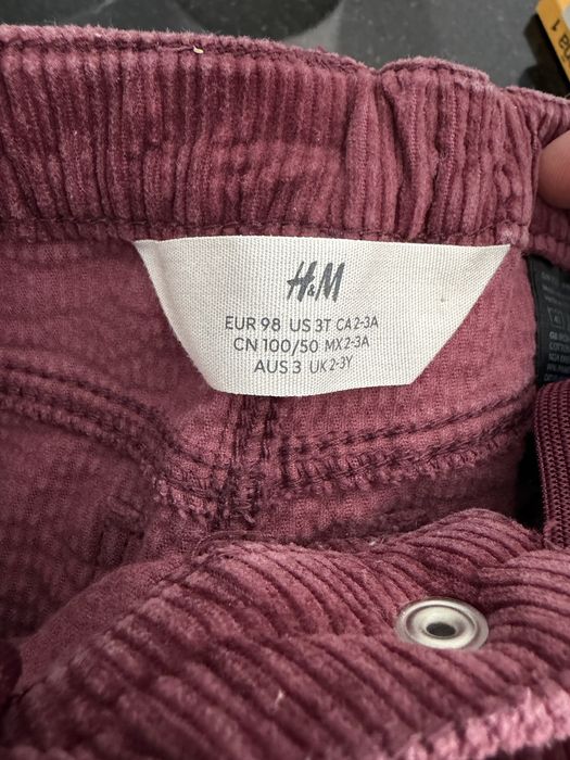 Pantaloni H&M raiati pentru fete 98 cm, 2-3 ani.