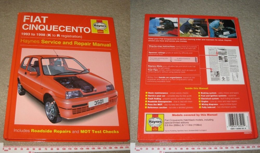 Manual auto Haynes Fiat Cinquecento 93-98 Punto 94-07, 500&Panda 04-12