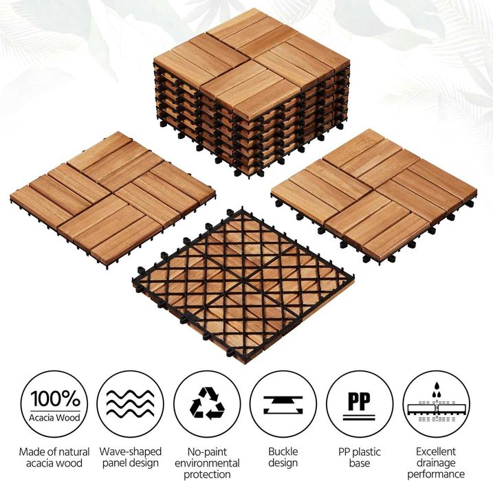 Placaj placi terasa lemn acacia 30x30 cm |S 592114 Natural Wood(27pcs)