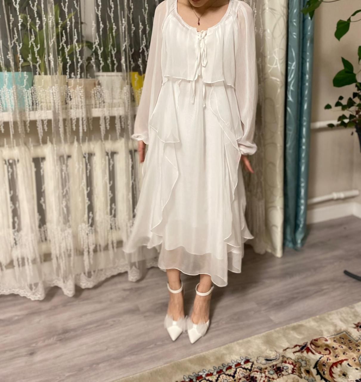 Вечернее белое платье