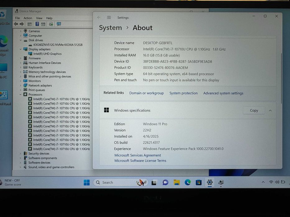 13.3' Full HD Core i7-10710u DELL XPS 7390 16GB RAM/512GB NVMe/Бат 6ч.