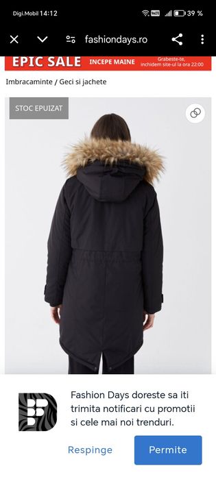 Jachetă Parka cu glugă