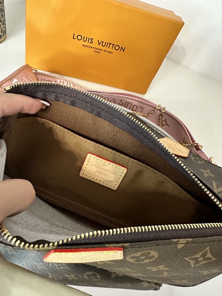 Geanta Louis Vuitton multi pochette 3 piese+cutie piele canvas 100%