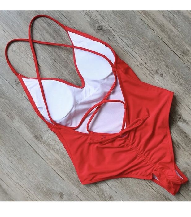 Costum de baie intreg (Daira-Shop.ro) Push Up rosu brazilian